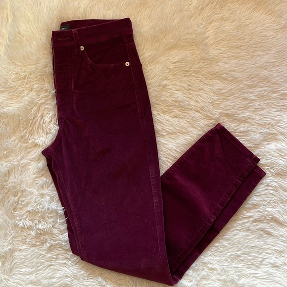 Express Pants - Express Skinny Dark Purple / Maroon Velvet feel Pants